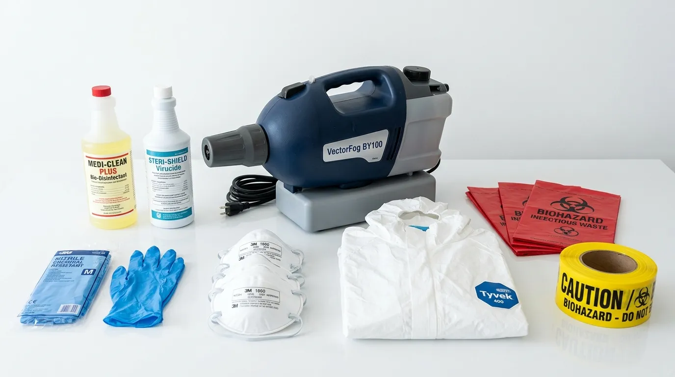 Professional biohazard remediation crew working in Tompkinsville